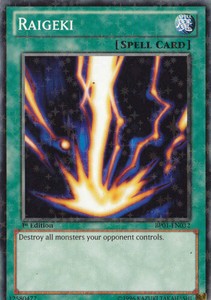 Raigeki - BP01-EN032 - Starfoil Rare - 1st Edition x1 - Lightly Played