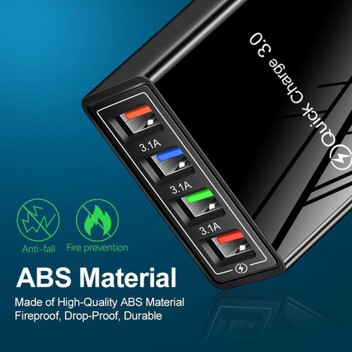 4 ports charge rapide rapide QC 3.0 USB concentrateur mural chargeur domestique adaptateur secteur États-Unis Royaume-Uni UE - Photo 5 sur 16