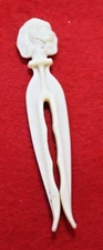 Clothes Pin Toy Rogers Clean Grip White Plastic Dog Head Top 1950s Vintage