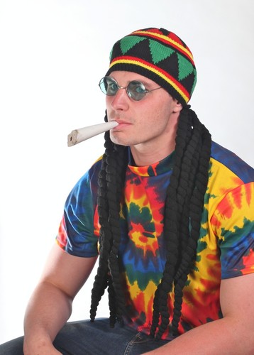 Reggae Dreadlocks Unisex Jamaican Knitted Beanies Wig Braid Hat Rasta Hair Hat - Picture 3 of 3