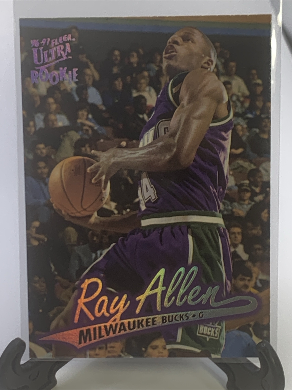 Ray Allen 1996-97 Fleer Ultra Rookie Card RC #60 Milwaukee Bucks