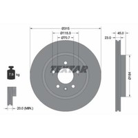 Textar 2X Bremsscheibe Hinten Ø315 Mm InnenbelüFtet FüR Opel Zafira Tourer C