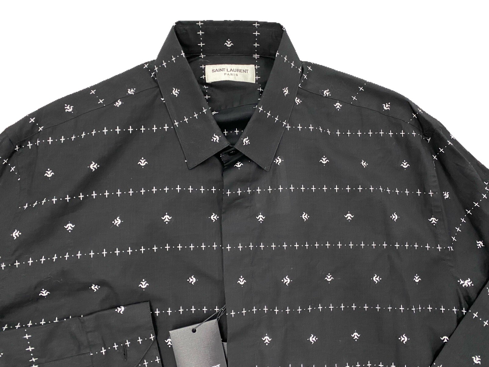 Camicia Saint Laurent in cotone nero $900 taglia XXL Made in Italy