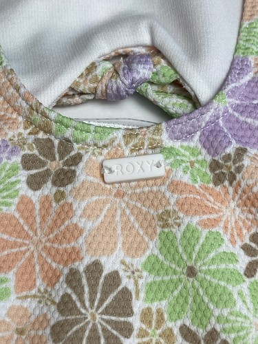 NWT Girls ROXY 14 Pastel Textured Floral 1pc Swimsuit Bathing All About Sol $50 - Picture 7 of 8