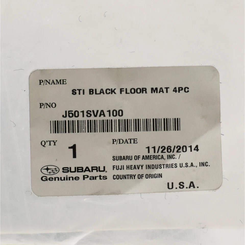 Alfombrillas negras para Subaru WRX STi 2015-2021 con logotipo STi OEM NUEVAS J501SVA100 Foto 3 de 3