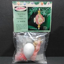 LeeWards TEAR DROP Sequin Bead Christmas Ornament Kit 1973 3.75" High - 2"Diam.