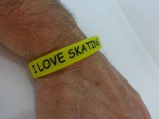I LOVE SKATING Wristbands Silicone Roller Skate Speed Derdy Ice Inline Quad New