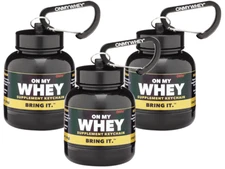 Protein Powder Funnel Keychain, Portable Container for Gym, TSA Approved, 3 Pack