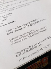 R10 Distributed by Intellivision ULTRA RARE  Atari 2600 Bump n' Jump CIB NES