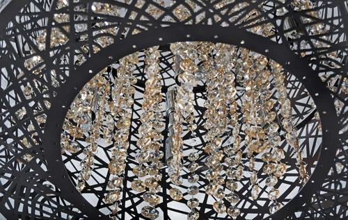 ET2 E21301 Bronze Inca 24" Crystal Ceiling Light With Halogen Bulbs - Picture 2 of 2