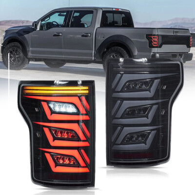 Smoked LED Tail Lights Start Up Animation For Ford F150 2015 2016 2017 2018-2020