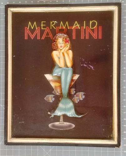Extremely Rare Mermaid Martini By Ralph Burch 3D Sculpture Art Sexy Pin Up *Read