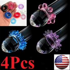4Pcs Cock Ring Super Stretchy Strong Stay Harder Penis Rings for Men ED Solution