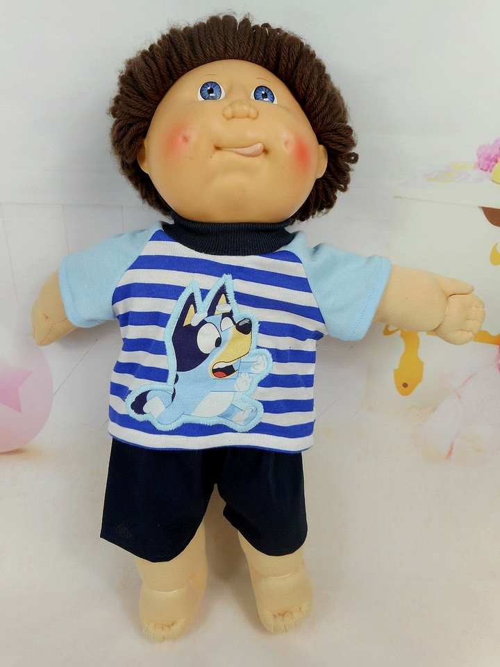 DOLLS CLOTHES FOR 17" BABY BORN BOY16" CPKREBORN DOLLBLUEY TOP