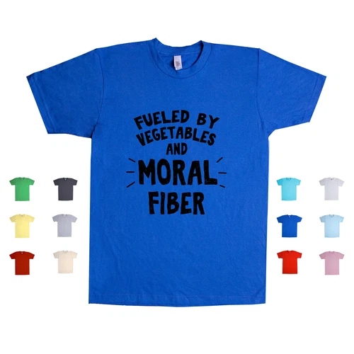 T-shirt unisex alimentata da verdure e fibre morali stile di vita dieta a base vegetale