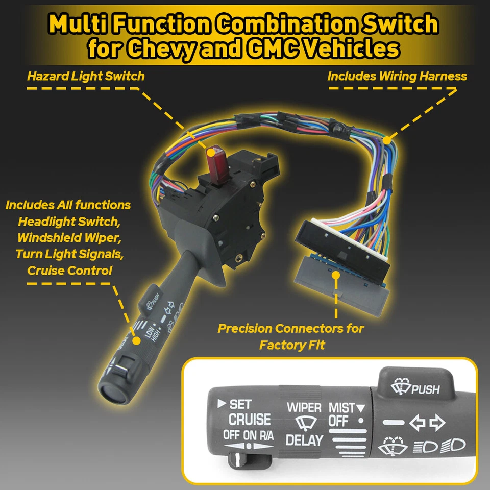 For Chevrolet GMC C1500 K1500 C2500 K2500 C3500 1995-1999 Turn Signal Switch US - Image 4 of 4
