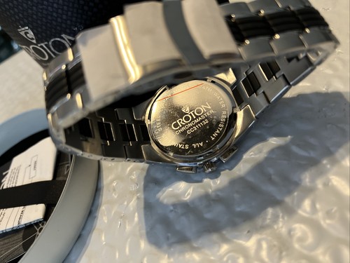 CROTON ALL STAINLESS STEEL CHRONO WATCH CC311132SSBK CHRONOMASTER - Picture 6 of 8
