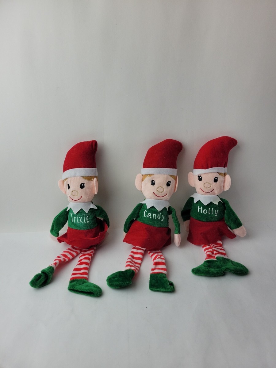 Christmas Elf Elves Doll Plush Shelf Trixie, Candy And