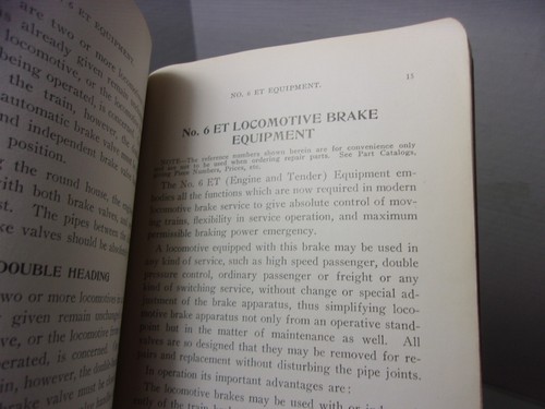 Antique Westinghouse No 5032 Locomotive Brake Equipment Pamphlet Book No. 6 1917 - Picture 7 of 10