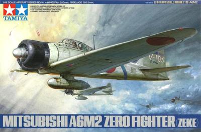 Mitsubishi A6M2 ZERO MIT PILOTENFIGUREN (JAPANISCHES MARINEBLAU MKGS) #61016 1/48 TAMIYA