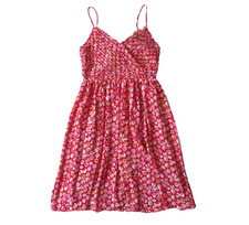 NWT Banana Republic Strappy Crossover Orange Print Shirred Fit & Flare Dress 2