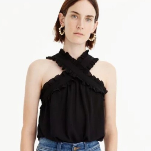 NWT J.CREW Sizes 2 - 12 Drapey Wrap-front Sleeveless Top in Ivory Style H1490 - Picture 3 of 5