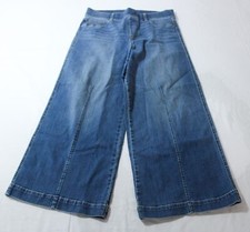 Spanx Women's Plus Seamed Front Wide Leg Jeans ZG3 Vintage Indigo Size 1X Petite