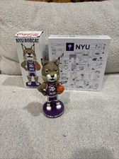 NYU Violets New York University Bobcat Mascot Bobblehead BOX COCA-COLA & PUZZLE