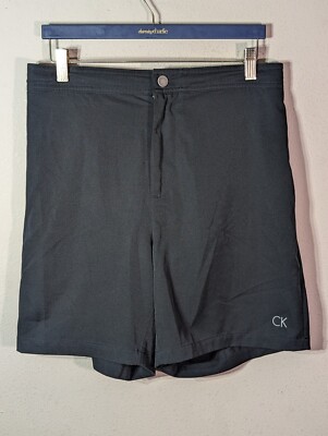 Calvin Klein Designer Black Premium Swim Board Shorts Trunks Black Quick Dry Med