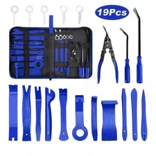 19Pcs Car Trim Removal Tool Set Hand Tools Pry Bar Panel Door Interior Clip Kit