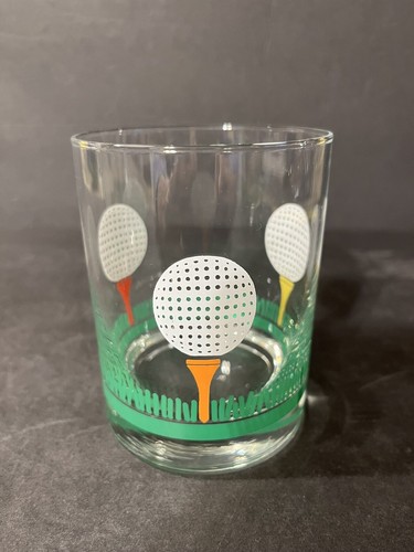 4 Vtg MCM Libbey Golf Course Ball And Tee Double Old Fashion Tumbler Glasses - Picture 7 of 12