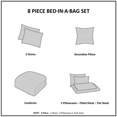 Intelligent Design Striped Comforter Set Twin XL Full Queen with Bed Sheets - Picture 12 of 12