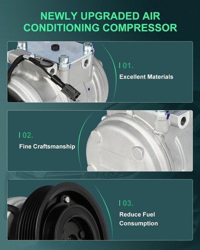 AC A/C Compressor For Hyundai Tucson For Kia Sportage 2005-2009 2.7L - Picture 5 of 8