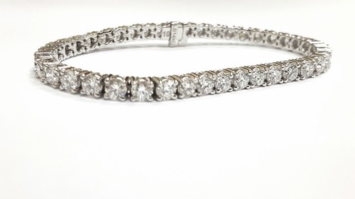 11.58 CTW E Color,VS2 Clarity.Lab-created Diamond Tennis Bracelet 14k White Gold - 第 1/2 張圖片