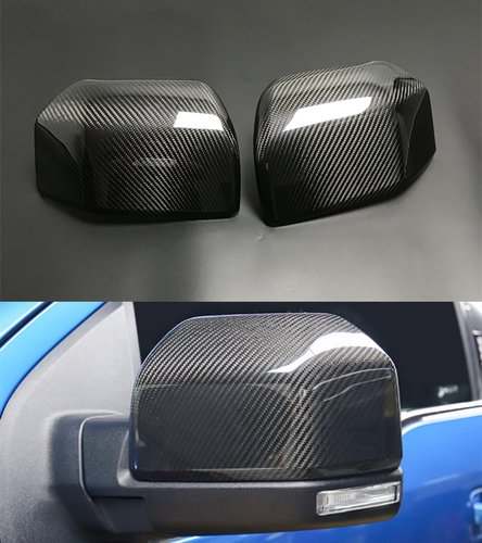 Carbon Fiber Side Rear view Mirror Cover Caps For Ford F150 F-150 Raptor 2015-20 - Picture 7 of 9