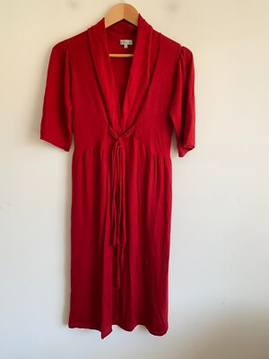 Jigsaw Wool Knit Dress Womens Size 2 Red Short Sleeve V-Neck Tie Flowy Comfy | eBay UK Jigsaw Wool Knit Dress Womens Size 2 Red Short Sleeve V-Neck Tie Flowy Comfy | eBay UK