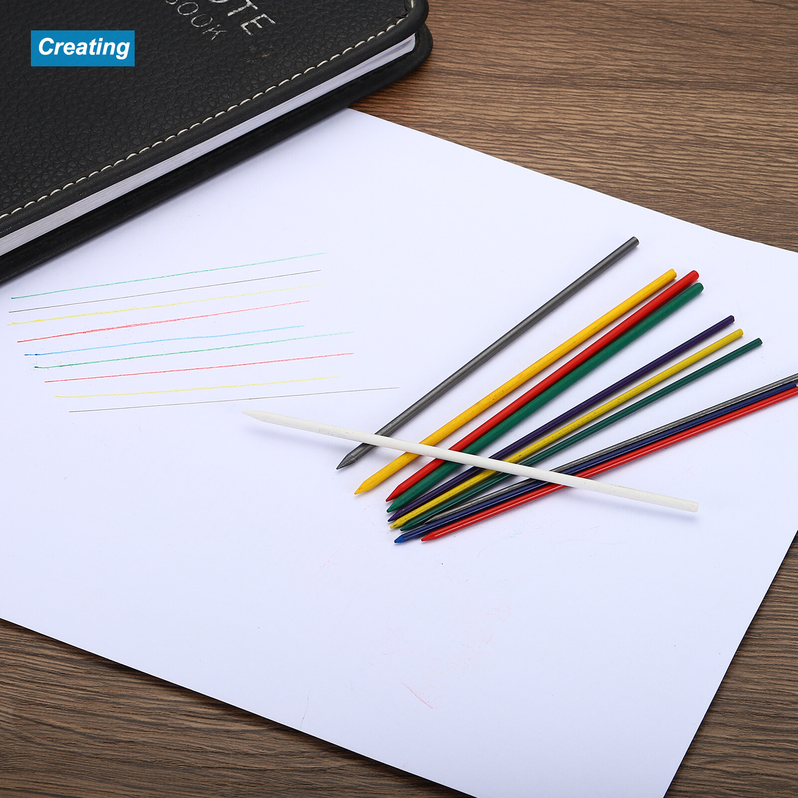 2.8mm Carpenter Pencil Leads – 6 Boxes, 36 Total Refills (Black & White) For Woodworking, Construction, Marking