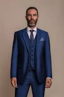 Cavani Men’s Formal Slim Fit 3-Piece Blue Suit Clearance Sale Was £225