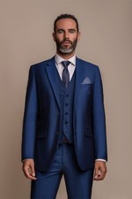 Cavani Men’s Formal Slim Fit 3-Piece Blue Suit Clearance Sale Was £225
