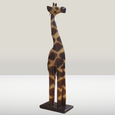 Handgefertigte Giraffenstatue aus Holz 40 cm, Giraffe Geschenk/Deko. Safari Tiere.