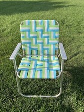 Vintage Lightweight Aluminum Folding Lawn Bea...