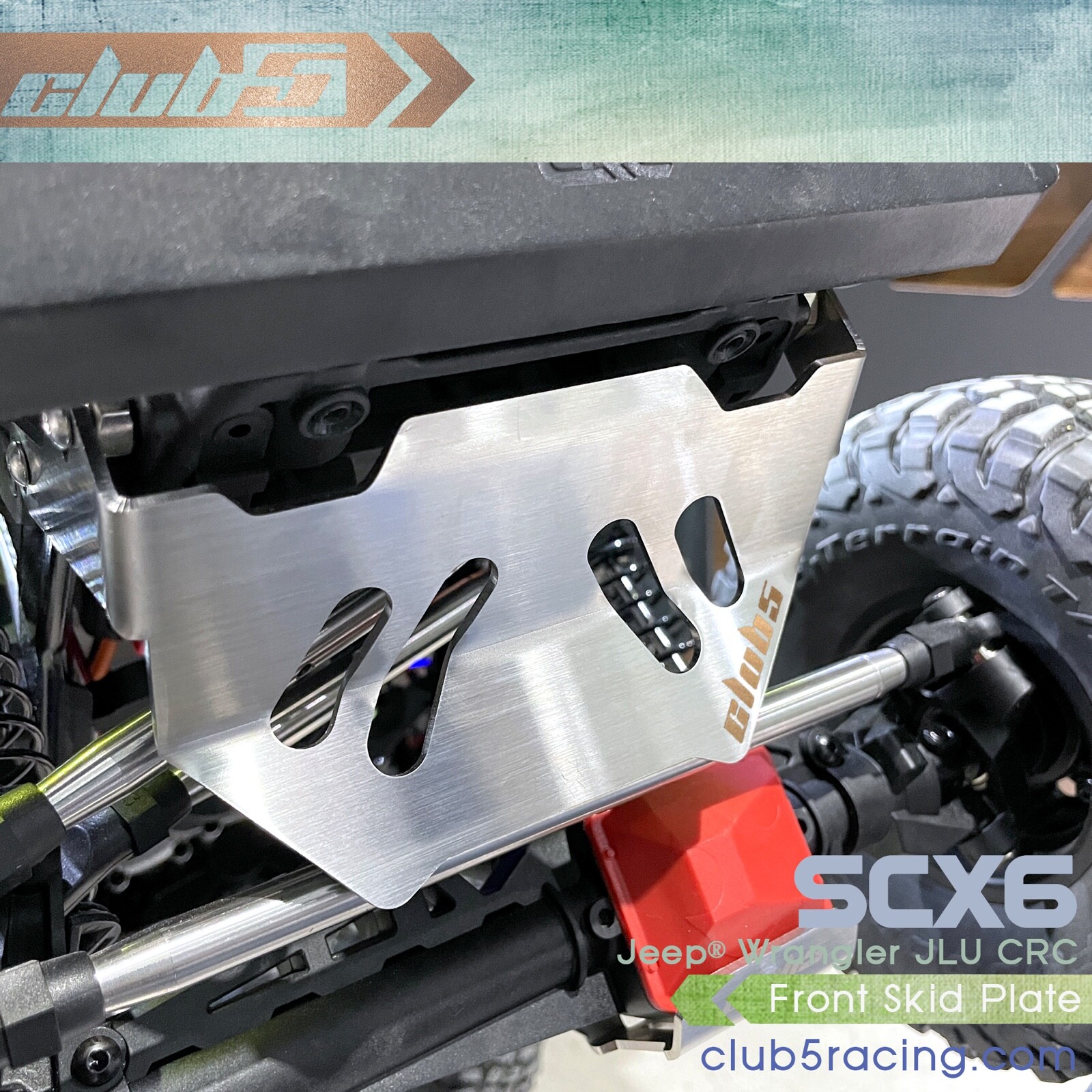Front Skid Plate ( Stainless Steel ) for Axial SCX6 Jeep JLU Wrangler