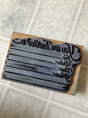 Rubber Stamp YOU ARE INVITED FOR TIME PLACE DATE INVITATION STAMPENDOUS P031 - Picture 3 of 4