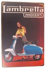 Lambretta Innocenti Scooter Motorcycle Metal Tin Wall Door Sign 30 x 20 cm
