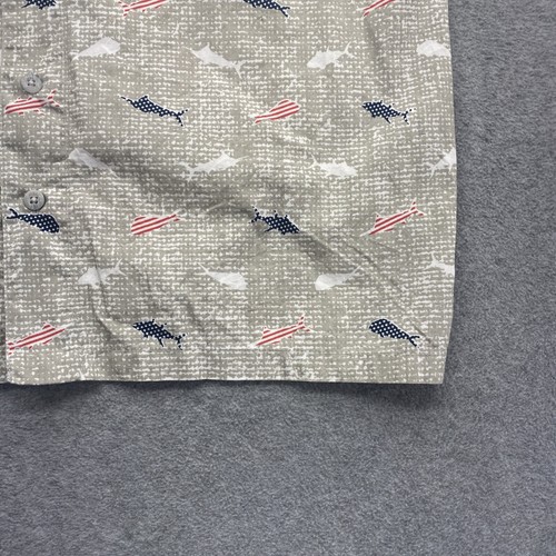 Columbia Shirt Mens Large Short Sleeve Vented Button Up Grey Fishing Pocket Logo - Picture 2 of 13