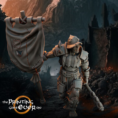 Morthan Orc Banner | Print Goes Ever On | RPG Wargaming 3D Printed MESBG