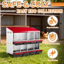 Chicken Nesting Boxes, 3/6/8 Hole Metal Egg Laying Box for Garden Chicken Coop