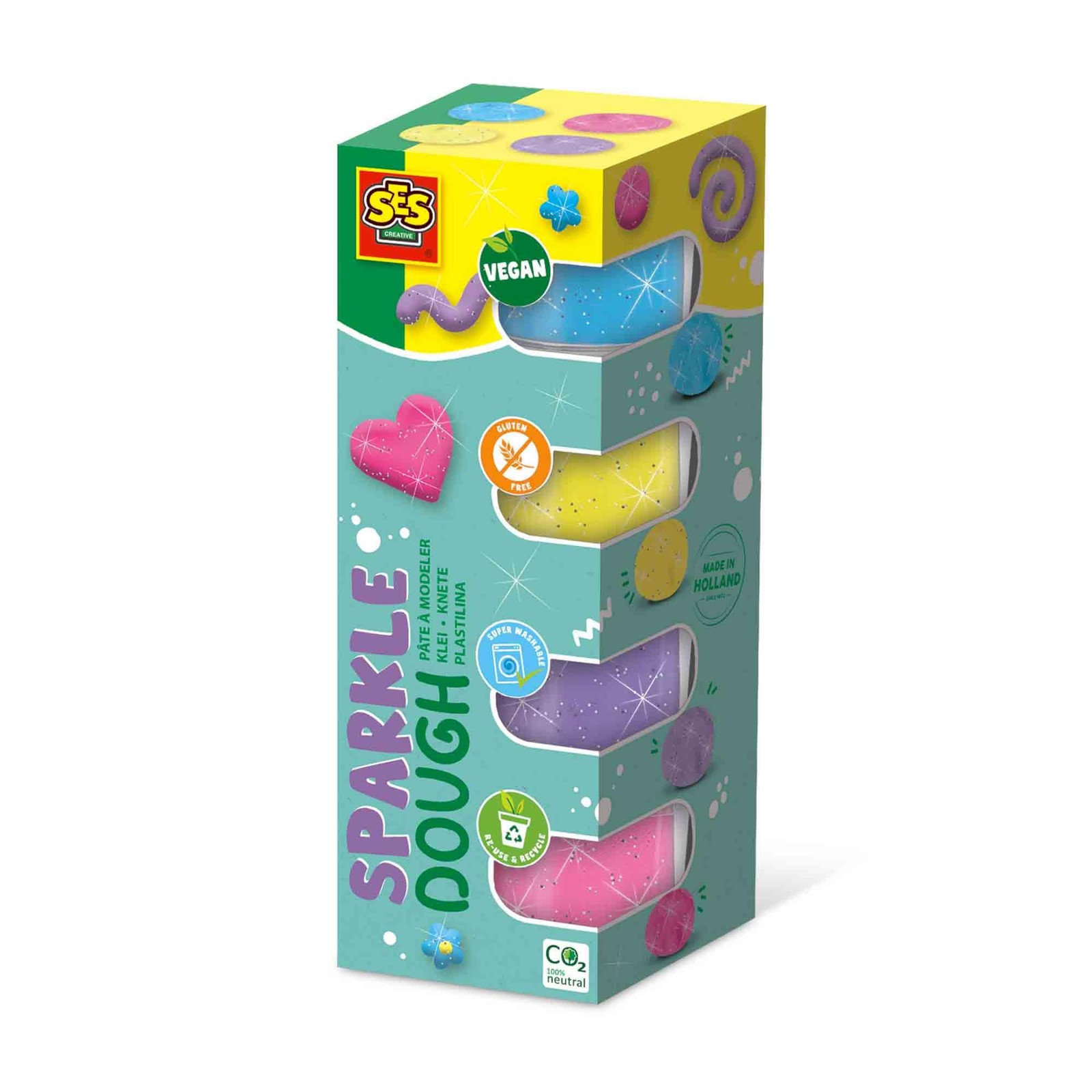 SES Creative Feel Good Dough-Sparkle 00515 (4 x 90 gr), vari