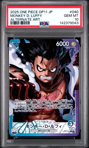 2025 One Piece OP11 Japanese Monkey D Luffy Alternate Art #040 PSA 10 GEM MINT