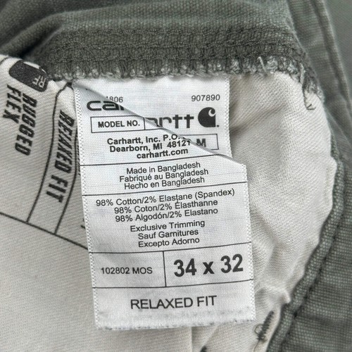 Carhartt Double Knee Carpenter Trousers - 34W 32L Green Cotton - Picture 7 of 11